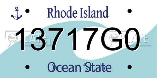 13717G0 Rhode Island License Plate