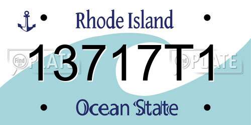 13717T1 Rhode Island License Plate