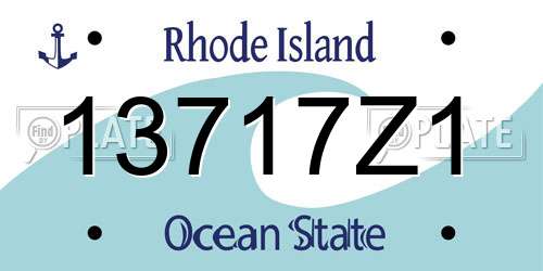 13717Z1 Rhode Island License Plate