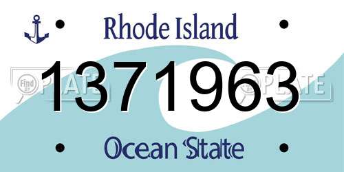 1371963 Rhode Island License Plate