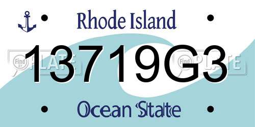 13719G3 Rhode Island License Plate