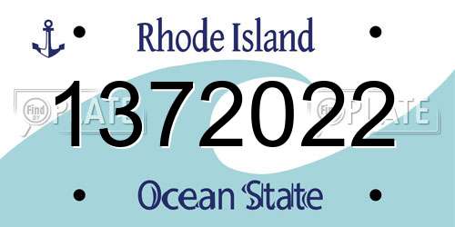 1372022 Rhode Island License Plate