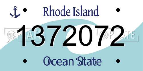 1372072 Rhode Island License Plate