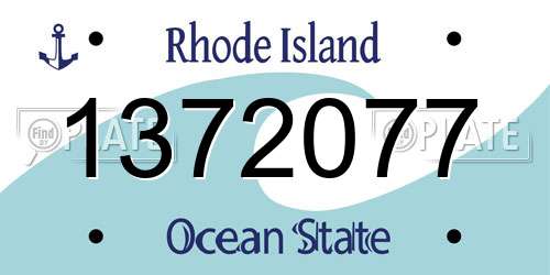 1372077 Rhode Island License Plate