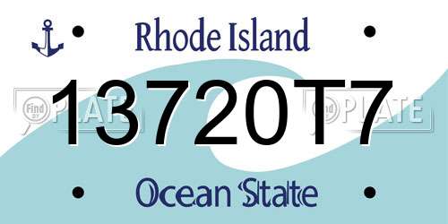 13720T7 Rhode Island License Plate