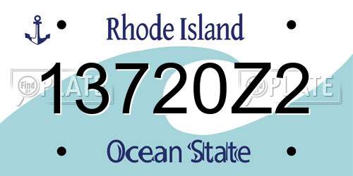 13720Z2 Rhode Island License Plate