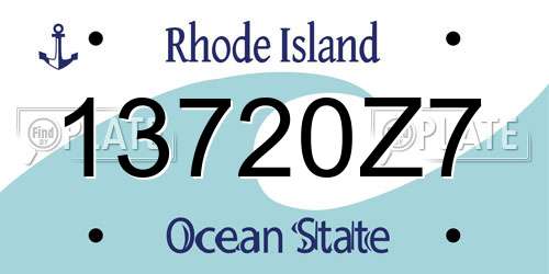 13720Z7 Rhode Island License Plate