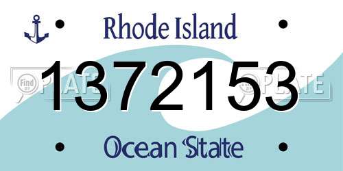 1372153 Rhode Island License Plate