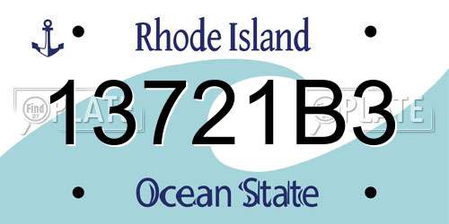 13721B3 Rhode Island License Plate