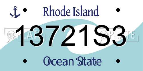 13721S3 Rhode Island License Plate