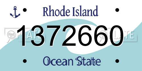 1372660 Rhode Island License Plate