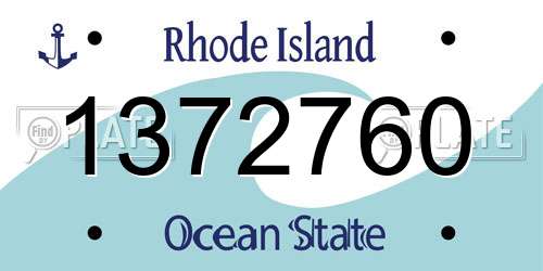 1372760 Rhode Island License Plate