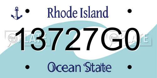 13727G0 Rhode Island License Plate