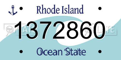 1372860 Rhode Island License Plate