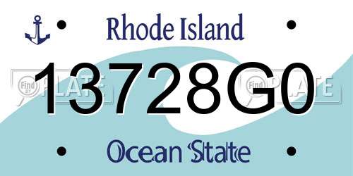 13728G0 Rhode Island License Plate