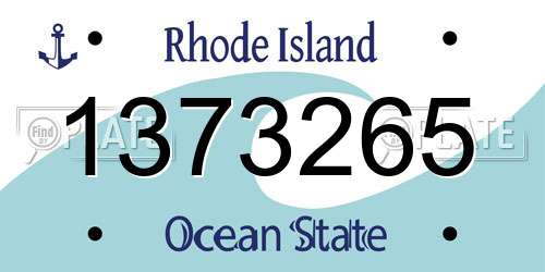 1373265 Rhode Island License Plate