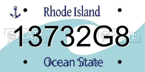 13732G8 Rhode Island License Plate
