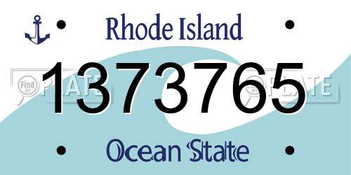 1373765 Rhode Island License Plate