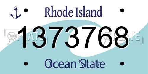 1373768 Rhode Island License Plate