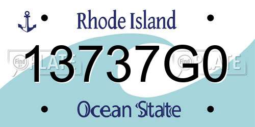13737G0 Rhode Island License Plate