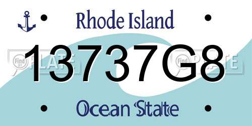 13737G8 Rhode Island License Plate