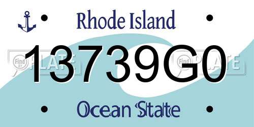 13739G0 Rhode Island License Plate