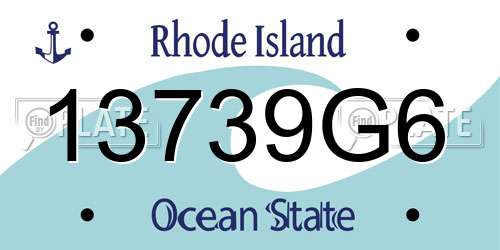 13739G6 Rhode Island License Plate