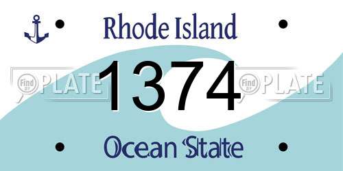 1374 Rhode Island License Plate