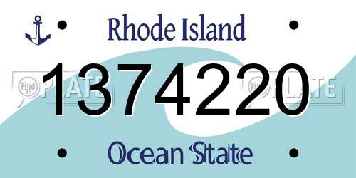 1374220 Rhode Island License Plate