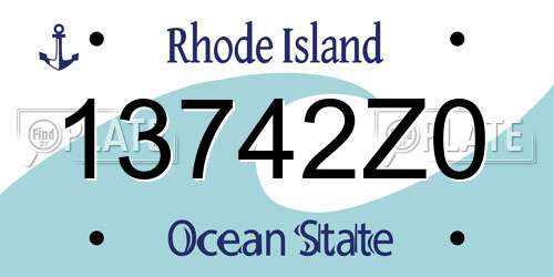 13742Z0 Rhode Island License Plate