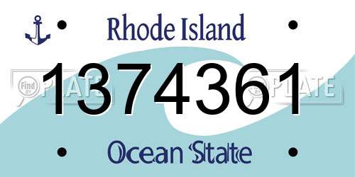 1374361 Rhode Island License Plate