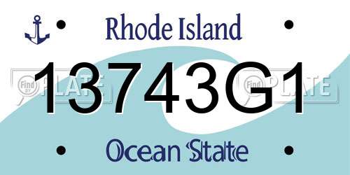 13743G1 Rhode Island License Plate