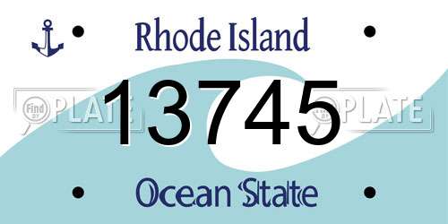 13745 Rhode Island License Plate