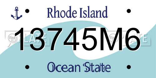 13745M6 Rhode Island License Plate