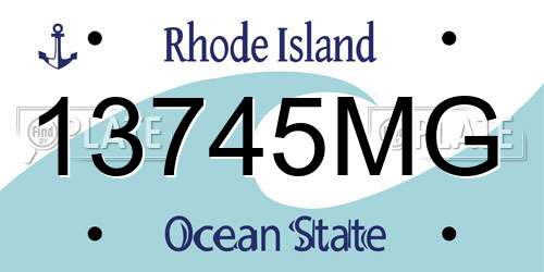13745MG Rhode Island License Plate