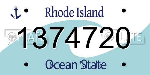 1374720 Rhode Island License Plate