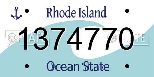 1374770 Rhode Island License Plate