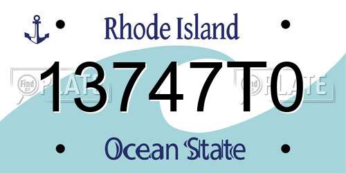 13747T0 Rhode Island License Plate