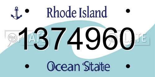 1374960 Rhode Island License Plate