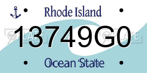 13749G0 Rhode Island License Plate