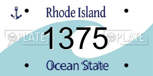 1375 Rhode Island License Plate