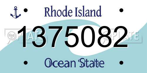 1375082 Rhode Island License Plate
