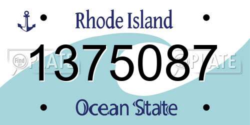 1375087 Rhode Island License Plate
