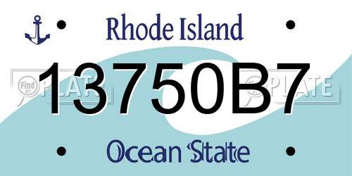 13750B7 Rhode Island License Plate