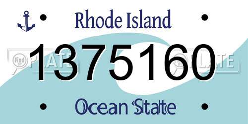 1375160 Rhode Island License Plate