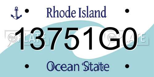 13751G0 Rhode Island License Plate