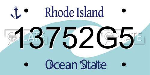 13752G5 Rhode Island License Plate