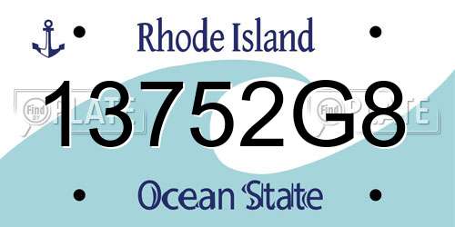 13752G8 Rhode Island License Plate