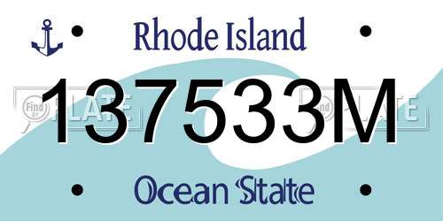 137533M Rhode Island License Plate