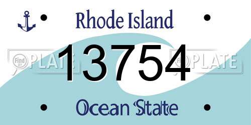 13754 Rhode Island License Plate